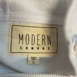 WHITE MODERN CANVAS CROPPED SWEATER
